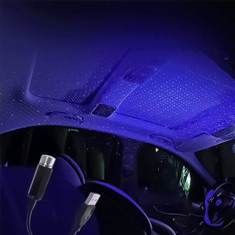 مصباح سقف للسيارة بمنفذ USB -أزرق
